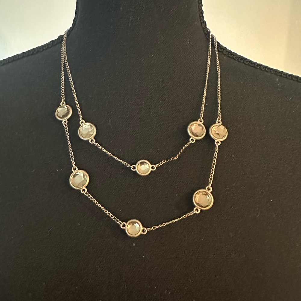 Kenneth Cole New York silver-tone layered chain necklace with crystalline beads